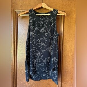 EUC - Rag and Bone Black Floral Sleeveless Tank Top